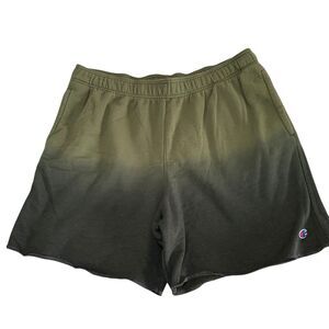 Champion  Athleticwear Powerblend Fleece Ombre Sweat Shorts Men's Size XL Green